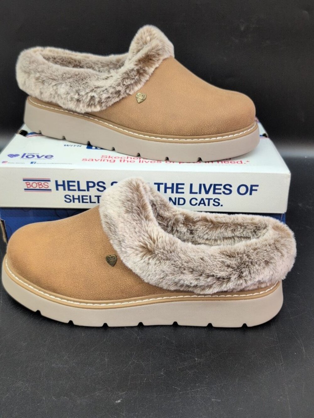 Skechers Bobs Keepsakes Lite Vegan Slip On Women's Slipper Shoes US 11 Chestnut